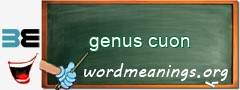 WordMeaning blackboard for genus cuon